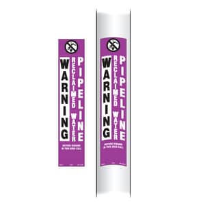 Rhino Warning Reclaimed Water Pipeline Decal in Purple and White RGD1315 at Pollardwater
