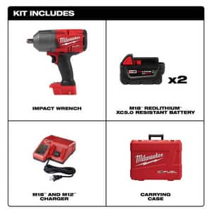 Milwaukee® M18 Fuel™ M18 FUEL HIGH TORQUE 1/2 IMPACT WRENCH WITH PIN DETENT KIT M276622R at Pollardwater