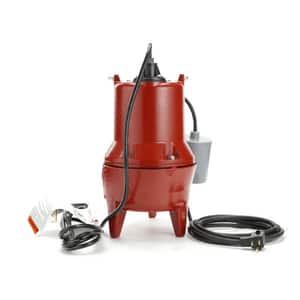 Liberty Pumps LE40 Series 142 gpm 4/10 hp Cast Iron Submersible Sewage Pump with Vertical Float Switch LLE41AV at Pollardwater
