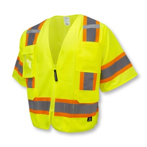 Armateck Surveyor XXL Size Two Tone Mesh Vest with Zipper in Lime ARM63L2X at Pollardwater