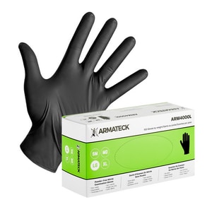 Armateck Large Nitrile Disposable Gloves in Black (Box of 100) ARM4000L at Pollardwater