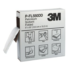 3M™ 5 in. Folded Petroleum Sorbent in White (Case of 3) 3M7000002025 at Pollardwater