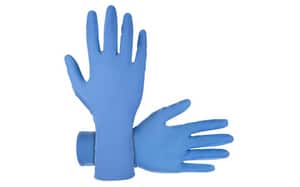 SAS Safety Derma-Max® 8 mil Size L Powder Free Rubber Extended Length Disposable Glove in Blue (Pack of 50) S660840 at Pollardwater