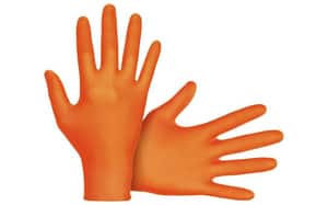SAS Safety Astro-Grip® 7 mil Size M Powder Free Rubber Disposable Glove in Hi-Visibility Orange (Pack of 100) S66472 at Pollardwater