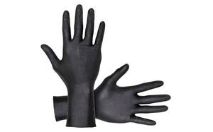 SAS Safety Raven® 8 mil Size L Powder Free Rubber Disposable Glove in Black (Pack of 50) SAS66578 at Pollardwater