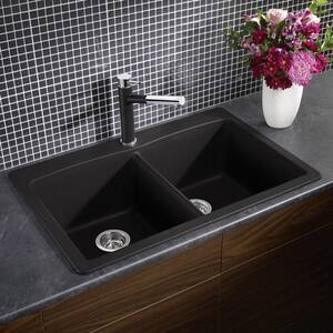 BLANCO Diamond™ 33 x 22 in. 1 Hole Composite Double Bowl Dual Mount Kitchen Sink in Anthracite B440220 at Pollardwater