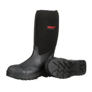 Tingley Badger Boots™ 15 in. Size 4 Mens/6 Womens Rubber Knee Boots with Steel Toe in Black T8725104 at Pollardwater