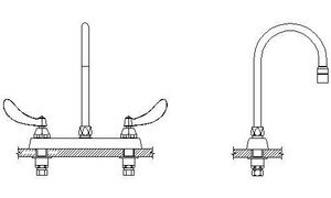 Delta Faucet Teck 3 Hole Kitchen Faucet With Double Lever Handle