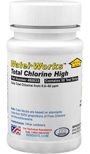 Pollardwater High Range Total Chlorine Test Strips 0-80 ppm Bottle of 50 PL1000930 at Pollardwater