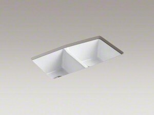 Kohler Brookfield 33 X 22 In 5 Hole Cast Iron Double Bowl