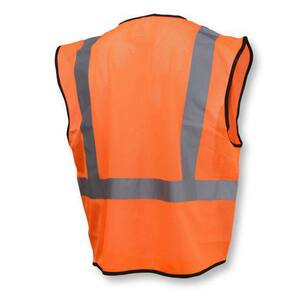 Radians Size L Polyester Mesh Reusable Economy Safety Vest in Black and Hi-Viz Orange RSV3B2ZOML at Pollardwater