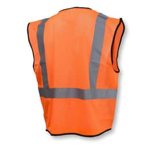 Radians Size L Polyester Mesh Reusable Economy Safety Vest in Black and Hi-Viz Orange RSV3B2ZOML at Pollardwater