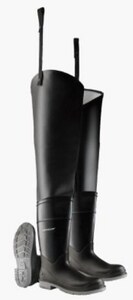 Dunlop Hip Waders Lightweight PVC Steel Toe & Midsole Black Size 8 O860568 at Pollardwater