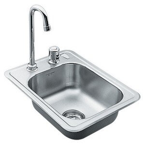 Moen Camelot Drop In 1 Basin Bar Sink With Faucet In Stainless