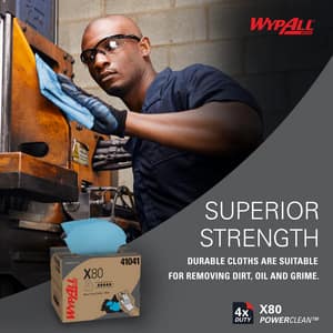 WypAll® X80 12-1/2 x 16-4/5 in. Hydroknit Wiper in Blue K41041 at Pollardwater