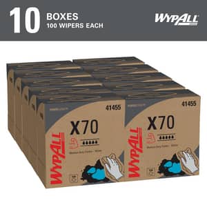 WypAll® X70 9-1/10 x 16-4/5 in. Wipes in White (Case of 10) K41455 at Pollardwater