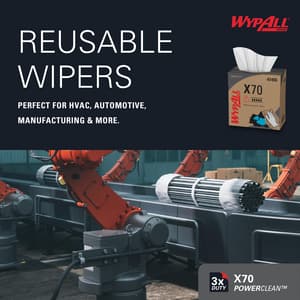 WypAll® X70 16-4/5 in. General Purpose Wipe in White (100 per Box) K41455EA at Pollardwater