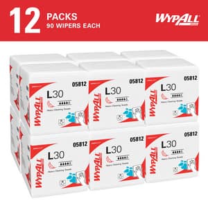 WypAll® L30 12-1/2 x 12 in. Cloth Wiper in White (Case of 12) K05812 at Pollardwater