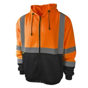Radians Radwear™ XXXXXL Size Polyester Sweatshirt with Zipper in Hi-Viz Orange RSJ01B3ZOS5X at Pollardwater