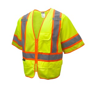 Radians Radwear™ XXXXL Size Polyester Surveyor Vest in Hi-Viz Green RSV2723ZGM4X at Pollardwater