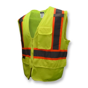 Radians Radwear™ XXXXXL Size Polyester Surveyor Vest in Hi-Viz Green RSV2722ZGM5X at Pollardwater
