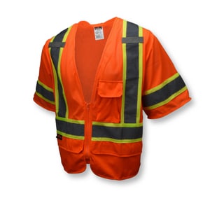 Radians Radwear™ XXL Size Polyester Surveyor Vest in Hi-Viz Orange RSV2723ZOM2X at Pollardwater