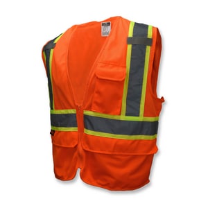 Radians Radwear™ XXXXXL Size Polyester Surveyor Vest in Hi-Viz Orange RSV2722ZOM5X at Pollardwater