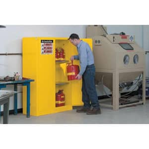 Justrite Sure-Grip® EX Classic Safety Cabinet Yellow 45 gal Self Close JUS894520 at Pollardwater