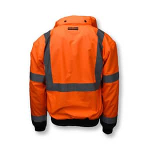 Radians Radwear® Size XXXXL Bomber Jacket in Hi-Viz Orange with Black RSJ110B3ZOS4X at Pollardwater