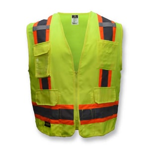 Radians Radwear® M Size Polyester Surveyor Vest in Hi-Viz Green RSV622ZGTM at Pollardwater