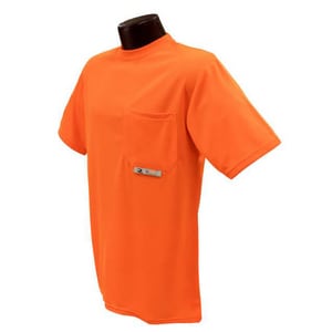 Radians Radwear® XXXXL Size Polyester Birdseye Mesh Moisture Wicking T-shirt in Hi-Viz Orange RST11NPOS4X at Pollardwater