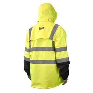 Radians Radwear™ Reflectivz™ XXL Size Polyester Rain Jacket in Hi-Viz Green RRW303Z1Y2X at Pollardwater
