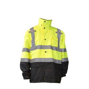 Radwear RW30 Size XXXXL Reusable Plastic Rain Jacket in Hi-Viz Green RRW303Z1Y4X at Pollardwater