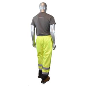 Radians Radwear™ XL/XXL Size Polyester Class E Sealed Waterproof Safety Pants in Hi-viz Green, Black and Silver RSP41EPGSXL2X at Pollardwater