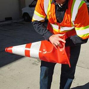 VizCon Enviro-Cone® 28 in. Lime Cone with Reflective Collar with 12 lb. Black Base V16028LHIWB12 at Pollardwater