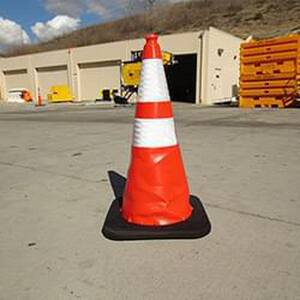 VizCon Enviro-Cone® 28 in. Lime Cone with Reflective Collar with 12 lb. Black Base V16028LHIWB12 at Pollardwater