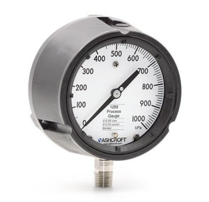 Ashcroft 1259 4-1/2 x 1/2 in. MNPT 100 psi PBT and Stainless Steel Pressure Gauge A451259SD04L100 at Pollardwater