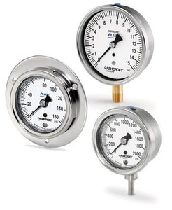 Ashcroft 1009 1/4 x 2-3/4 in. MNPT 1000 psi Industrial Pressure Gauge with Glycerin Liquid Filled Case A251009AWL02L30 at Pollardwater
