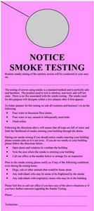 Pre-Printed Door Hangers - NOTICE SMOKE TESTING, 100 per Pack in Pink PSAB012 at Pollardwater