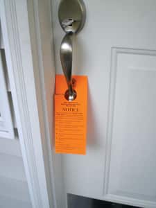 Pre-Printed Door Hangers - SHUT OFF NOTICE NON PAYMENT, 100 per Pack in Yellow PSAB006 at Pollardwater
