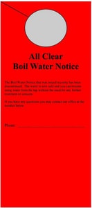 Door Hanger - All Clear Boil Water Notice PSAB014 at Pollardwater