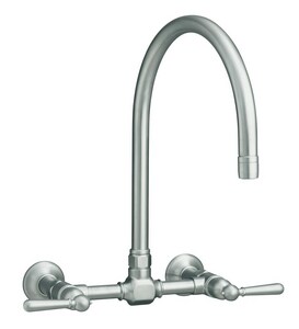 Kohler Hirise Two Handle Bridge Kitchen Faucet In Brushed