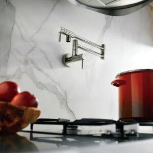 Moen Modern 5 5 Gpm 1 Hole Wall Mount Pot Filler With Double Lever