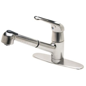 Pfister Genesis 3 Hole Pull Out Spray Kitchen Faucet With Single