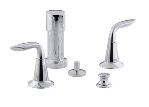 Kohler Refinia Double Lever Handle Widespread Bidet Faucet With