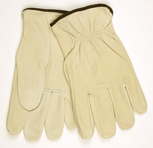 PROSELECT® Size XL Cotton Reusable Cowhide Driver Leather Reusable Glove in Cream PSG20154 at Pollardwater