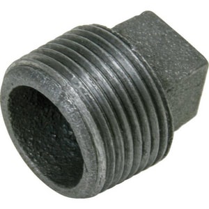 2-1/2 in. Threaded 125# Black Malleable Iron Cored Plug IBCPL at Pollardwater