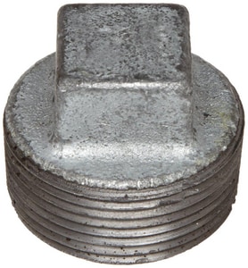 3 x 1-21/50 in. MPT 150# Global Galvanized Malleable Iron Cored Plug IGCPM at Pollardwater