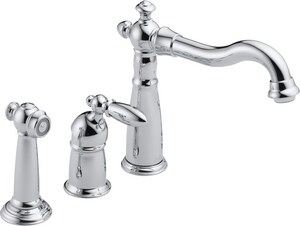 Delta Faucet Victorian Single Handle Widespread Kitchen Faucet In