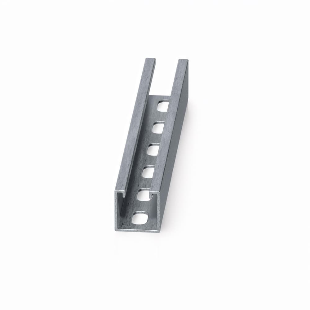 <strong>7882 Half Slot</strong><br />Half Slot 1-5/8 x 1-5/8 12ga Aluminum Strut Channel